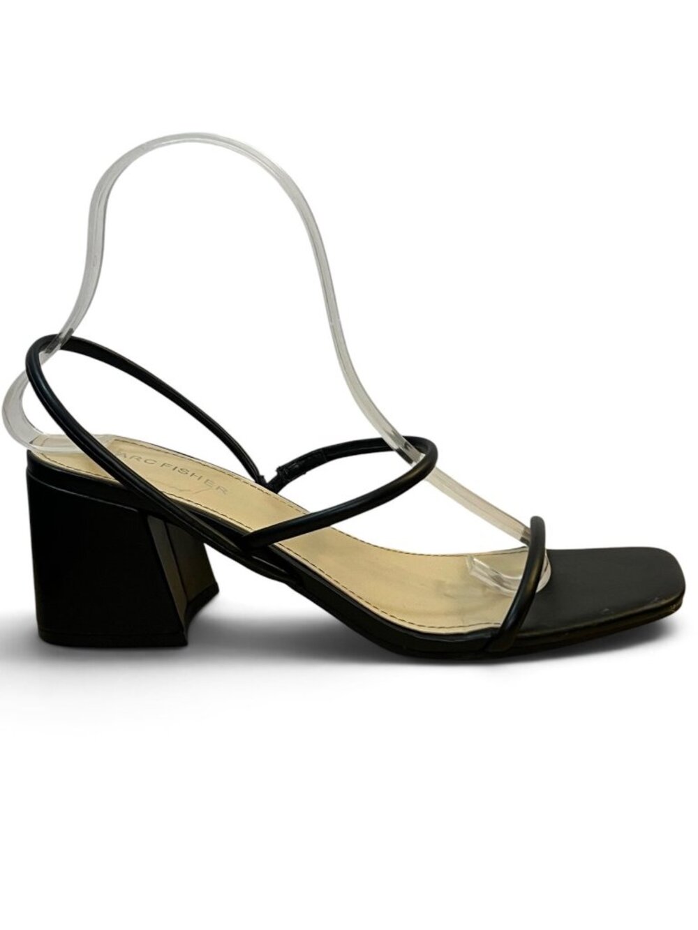 Marc Fisher Black Strappy Block Heel Dress Sandals 8M
